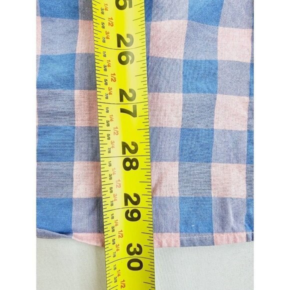 J. Crew Slim Stretch Size XL Men's Blue Pink Check Button Down Long Sleeve Shirt - Picture 9 of 11